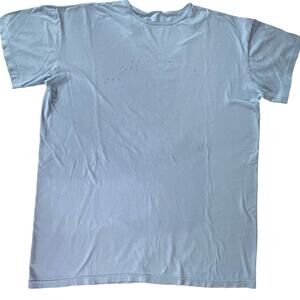 Plus Size Light Blue Crew Neck Short Sleeve Tee Women’s Work Shirt